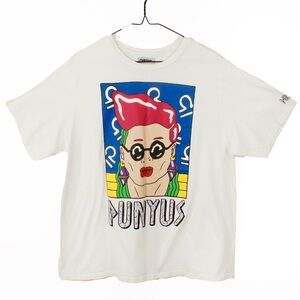 Punyus Japan Screenprint Graphic Pop Art Illustration White Short Sleeve Shirt